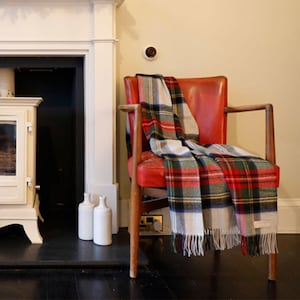 Stewart Dress Tartan Lambswool Blanket