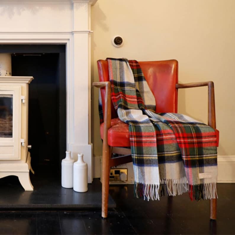 Stewart Dress Tartan Lambswool Blanket