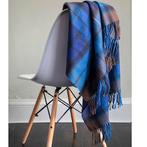 Buchanan Blue Tartan Lambswool Blanket