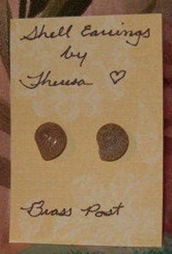 Stud Earrings, Shells, Sandy Treasure, Tiny Shell… - image 2
