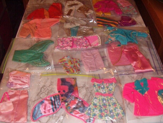 Barbie & Friends Clothing, Doll Clothes, Vintage Pieces, 16 Bagged Outfits,  Mostly From the 1970's and 80's, Children's Items, Toys, Games 