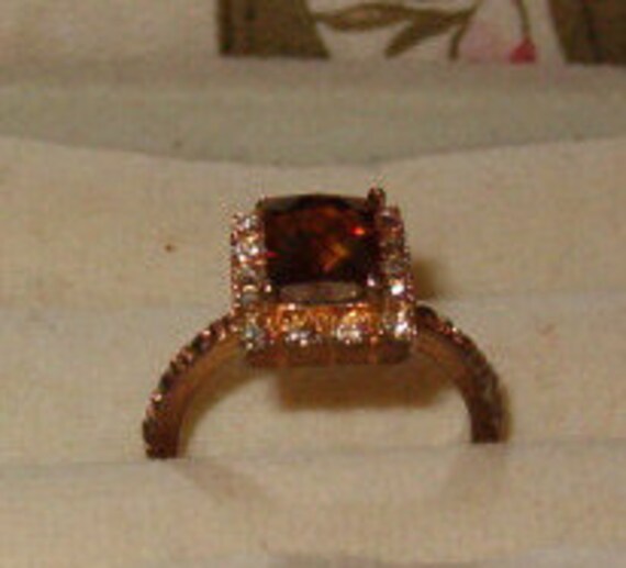 Statement Ring, Deep Honey Colored Stone, Rounded… - image 2