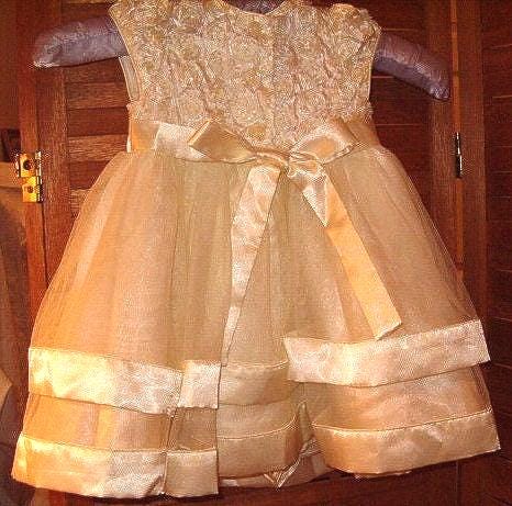 green emerald velvet dress Made in Italy! Michelina Bimbi Girls' Couture Gold Shimmer Dress and Bolero Set 3 Months / Gold