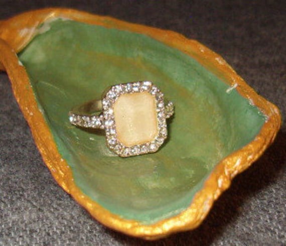 Statement Ring, Opal Like w Sparkly Bits Mixed, R… - image 2