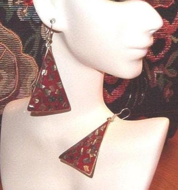 Dangle and Drop Earrings, Triangle Shape, Shells,… - image 1