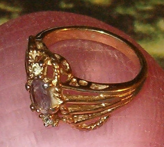 Amethyst Fun!  Statement Ring, Amethyst w Crystal… - image 2