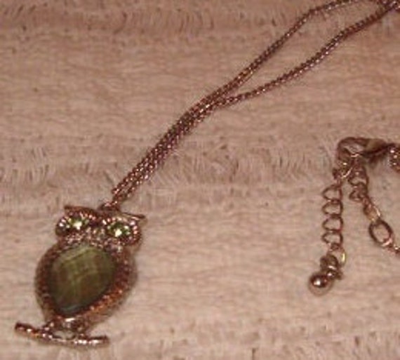 Yooo Whooo Owl Charm Necklace, Silvered Owl  1 1/… - image 2