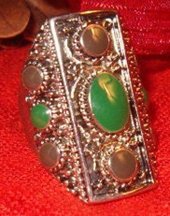 Statement Ring, Massive Size, Thick Silvered Meta… - image 3