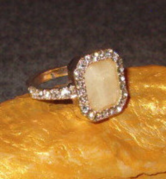 Statement Ring, Opal Like w Sparkly Bits Mixed, R… - image 4