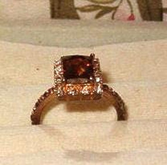 Statement Ring, Deep Honey Colored Stone, Rounded… - image 1