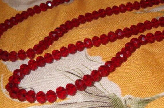 Romantic Affair!  Crystal Necklace, Solid Ruby Cr… - image 3