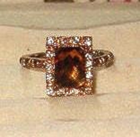 Statement Ring, Deep Honey Colored Stone, Rounded… - image 3