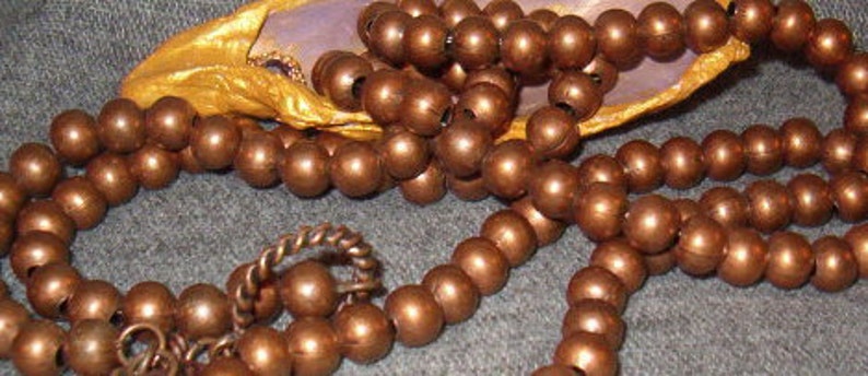 Tag w Cross West /& Co Bronzed Beads Beaded Necklace Bronze Beauties Unisex Lovely Piece 42 to 44 Adjustable Amazing Piece 1990/'s