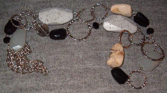 Beaded Necklaces, Long Chain Necklace, Stone Look… - image 3