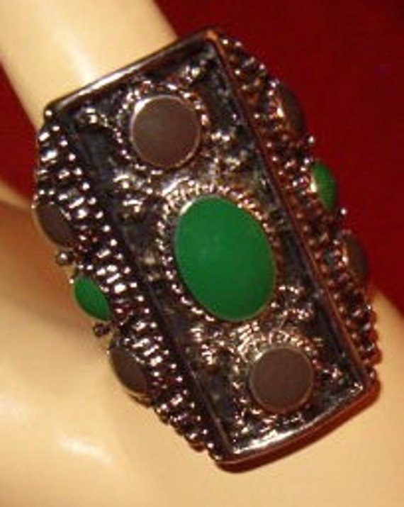 Statement Ring, Massive Size, Thick Silvered Meta… - image 4