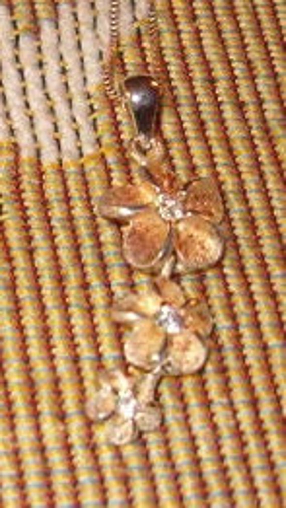 Flowers Pendant, Peach Cinnamon, 3 Sparkly Stones… - image 3
