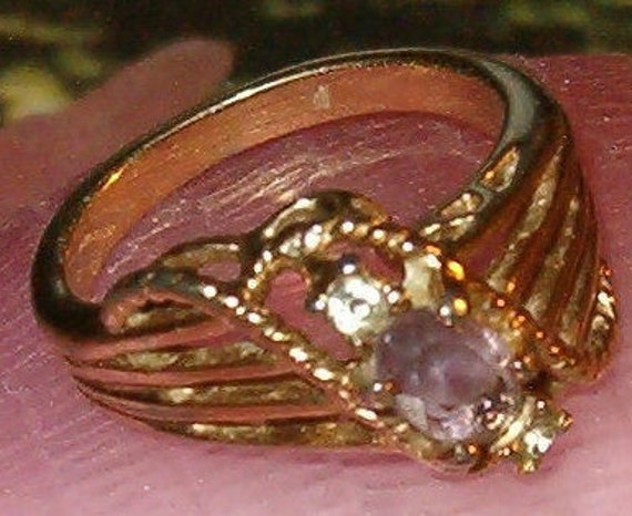 Amethyst Fun!  Statement Ring, Amethyst w Crystal… - image 4