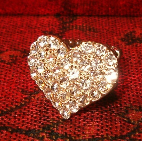 Statement Ring, Rhinestone Heart!  Many Rhineston… - image 2