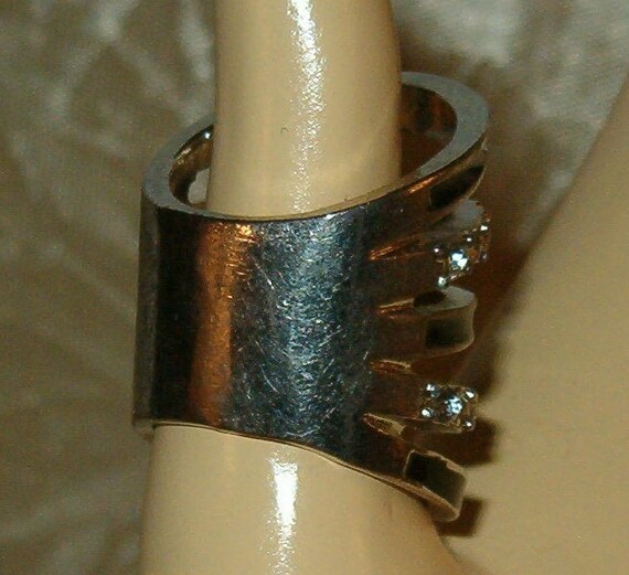 Statement Ring, Cage Ring, Rhinestones and Blacke… - image 2