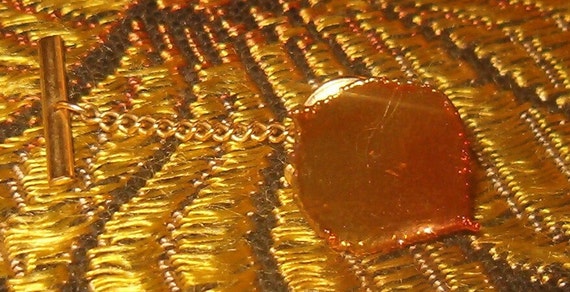 Tie Pin Tie Tac, Tiny Copper Tone Leaf, Golden Me… - image 2