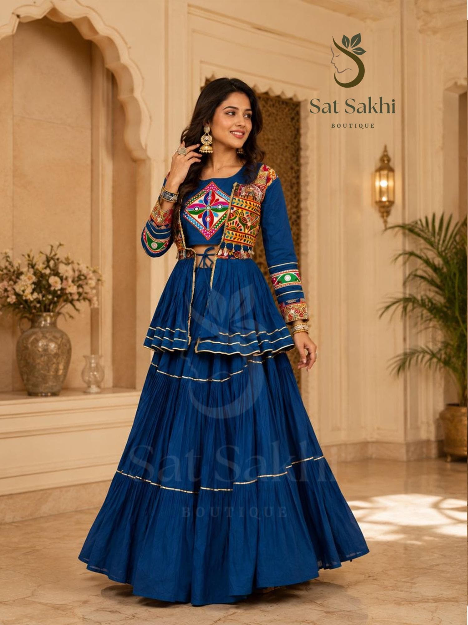 Blue Garba Outfits