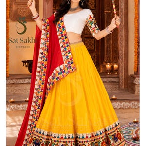 cotton dandiya dress Black embroidered cotton indian traditional navratri dandiya raas garba  festival function semi stitched lehenga choli