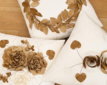 Handmade Nordic Velvet Flower Pillow – Pastoral Home Decor