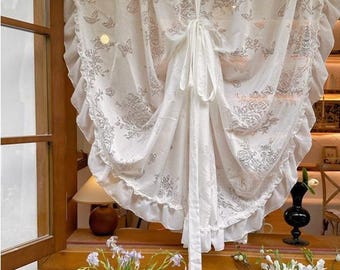 French Lace Half Curtain - Romantic Pastoral Window Decor