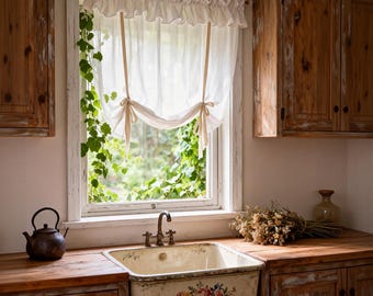 Lightweight Breathable Curtain, Airy Minimalist Style, Soft Light-Permeable Fabric