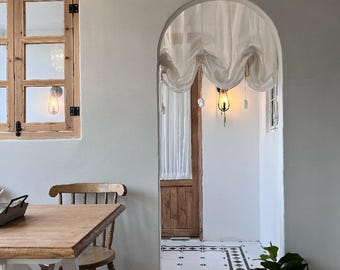 Linen Curtain, Roman Arch Design, Door Window Decor