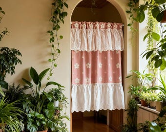 Embroidered Cherry Blossom Curtain, Light Filtering, Elegant Cozy Decor