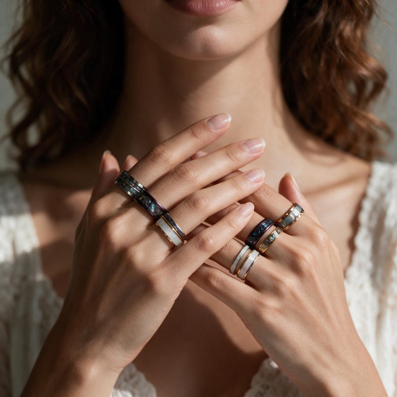 Abalone Stacking Rings - Etsy