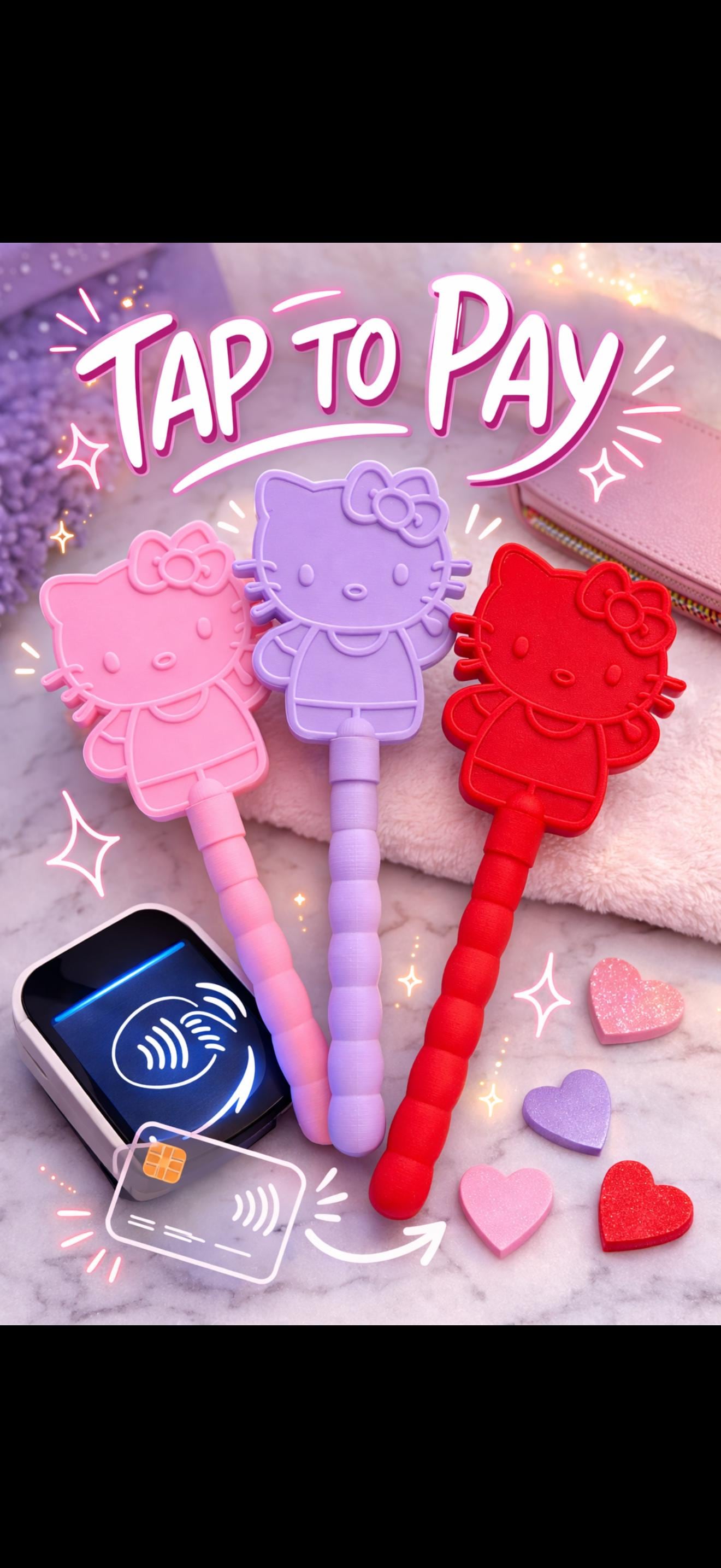 Hello Kitty Tap to Pay Wand – Contactless Card Holder for Kawaii