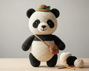 Patrón de Panda Amigurumi de Crochet: Animal de Peluche DIY para Principiantes (Patrón PDF), Panda de crochet, Patrón de crochet