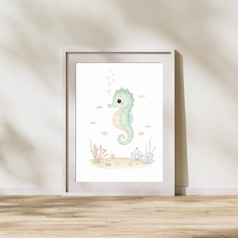 Under the Sea Nursery Wall Art | Ocean Animal Nursery Prints Set ...