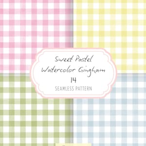 Pastel Watercolor Gingham Digital Paper Seamless Watercolor Gingham Pattern Hand Painted Checkered Scrapbook Paper Printable Background