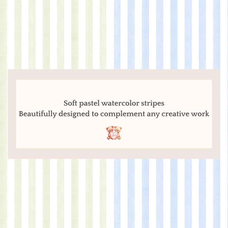 Seamless Stripe Digital Paper Pack Printable Pastel Watercolor Stripes ...