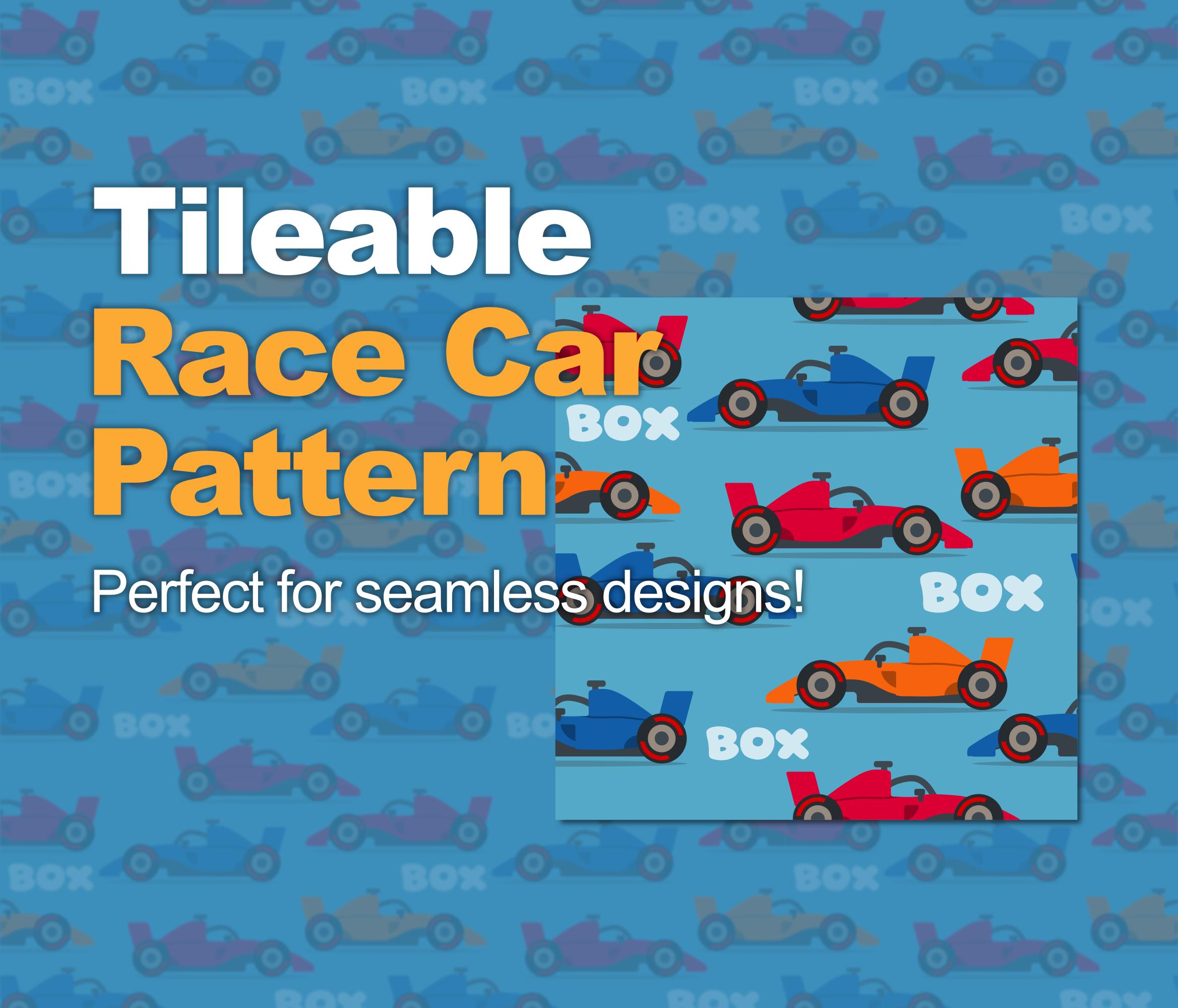 Seamless Formula Race Car Box Box Pattern for Crafting and Digital ...