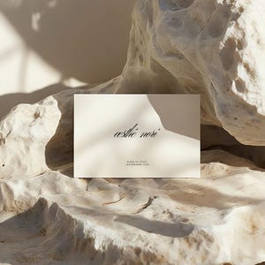 Organische stenen kaart Logo presentatiemodel I AI Beauty Minimale brandingkaart I Visitekaartje Logo sjabloon I Natuurlijke visuele merkidentiteit