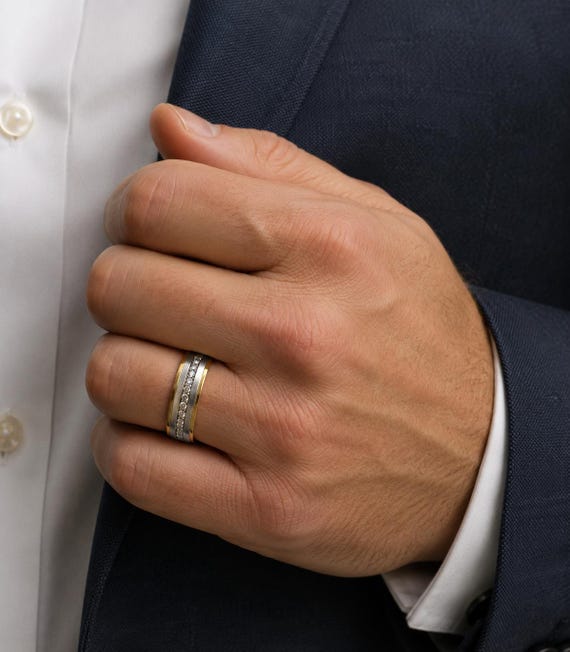 Men's Two-Tone Wedding Band Ring