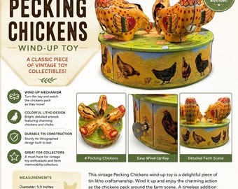 Pecking Chickens wind up toy