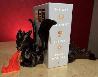Dragon Bookend | Fire-breathing Dragon | 3d Printed