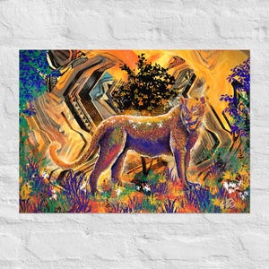 Big Five Leopard Poster A2 Poster – Luxury Safari Art – Reunion Island Digital Painting