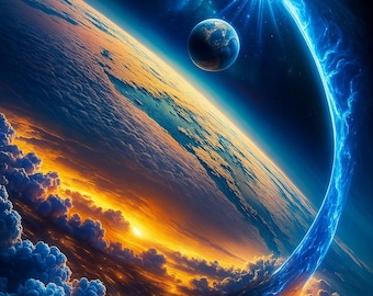 Achtergronden met sterrenstelsels en planeten: kosmische ruimtekunst (6 digitale bestanden)