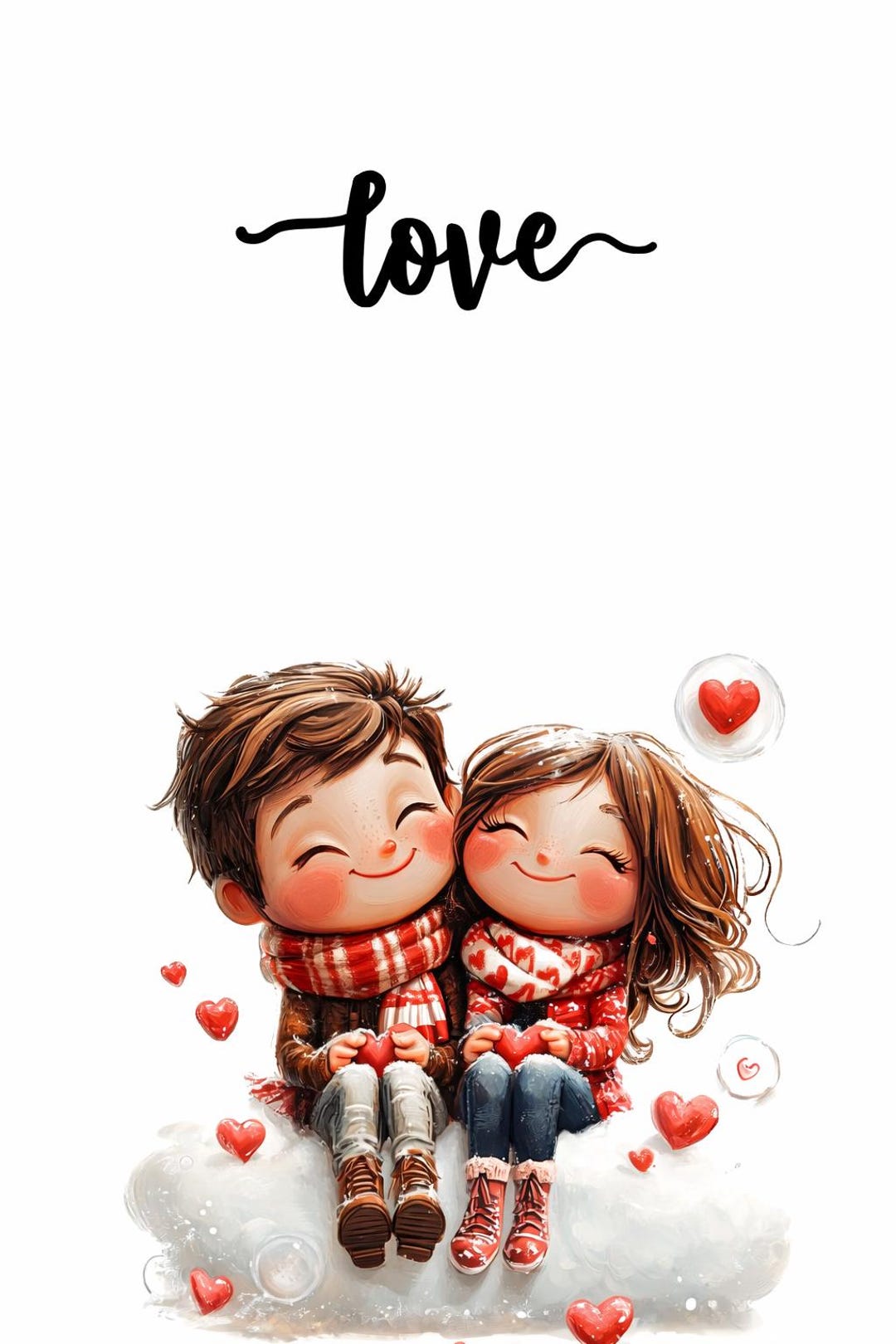 Couple Valentine Wallpaper Set – 4K Romantic Phone Backgrounds (digital