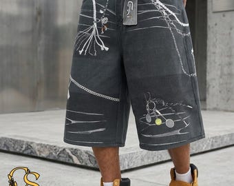 Printed Baggy Shorts | Loose Wide Leg Bottoms | Daily Wear | Y2K Streetwear Style
