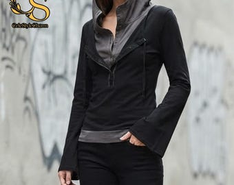 Hooded Long Sleeve Top | Retro Slim Fit Jacket | Vintage Y2K Grunge Streetwear