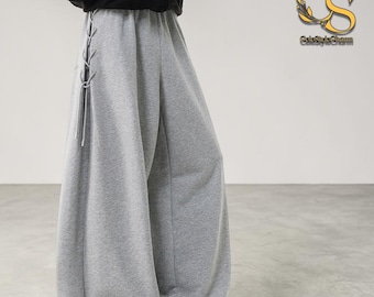 Pantalones holgados de pierna ancha / Pantalones deportivos de uso diario / Moda urbana Y2K