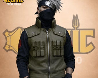 Green Leather Cosplay Vest Mythic Ninja Warrior Costume Tactical Comic Convention Streetwear Jacket
