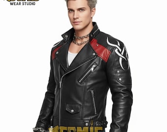 Handmade Vergil Devil May Cry 5 Real Leather Coat, DMC 5 Cosplay Trench Jacket with Silver Patched, Son of Sparda Gaming Outfit for Men